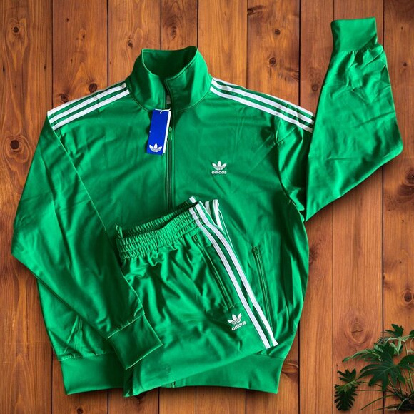 🤩NWT adidas original 3 stripe green track pants mens size XL L M - Picture 4 of 4